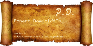 Ponert Domicián névjegykártya